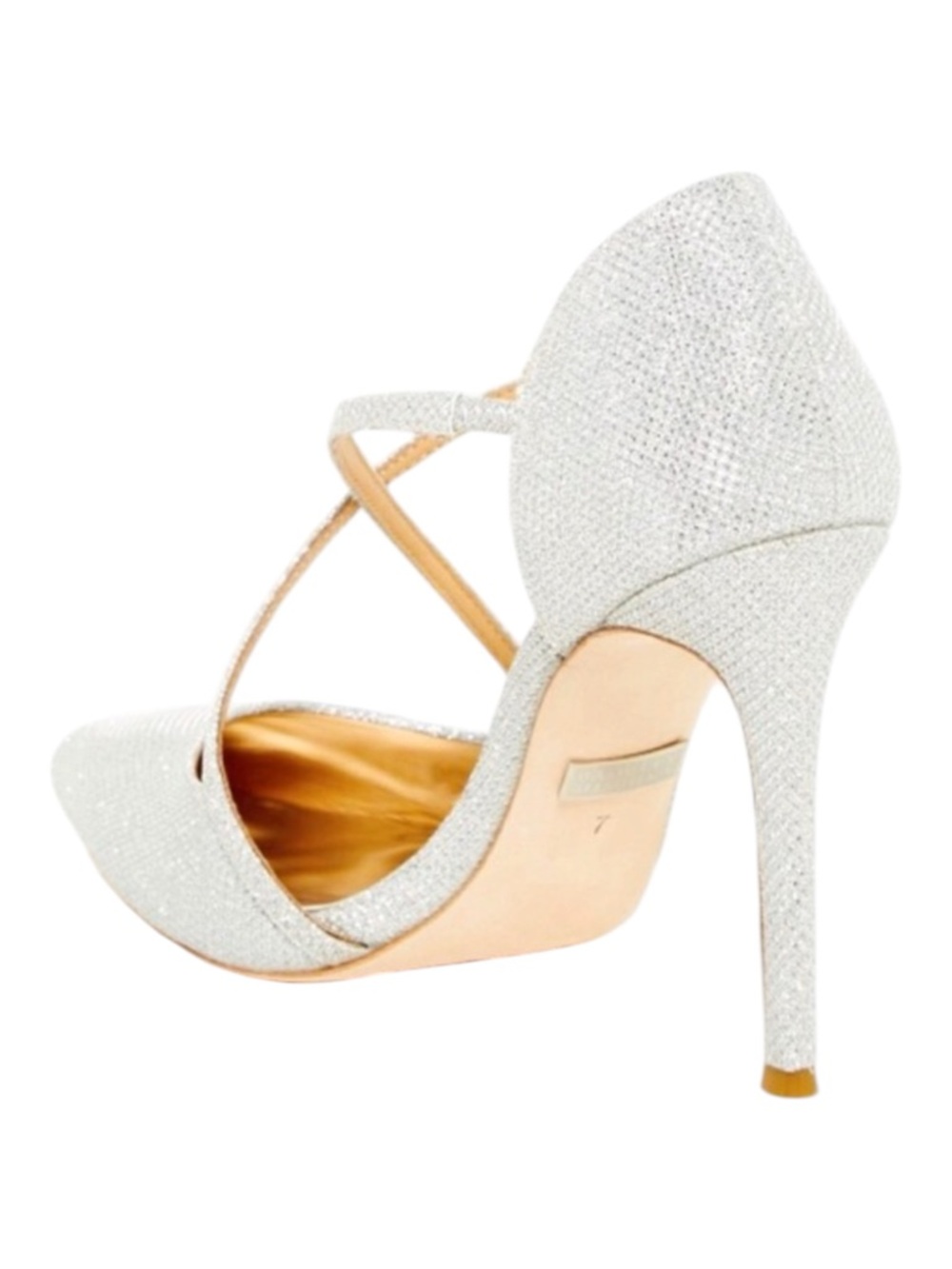 Badgley Mischka Shiny Silver Metallic Heels - Picture 4 of 4